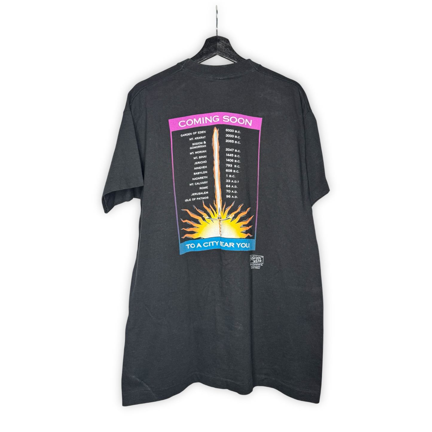 Vintage 90s Angel of God "Justice & Mercy" World Tour T-Shirt XL Forgiven Wear