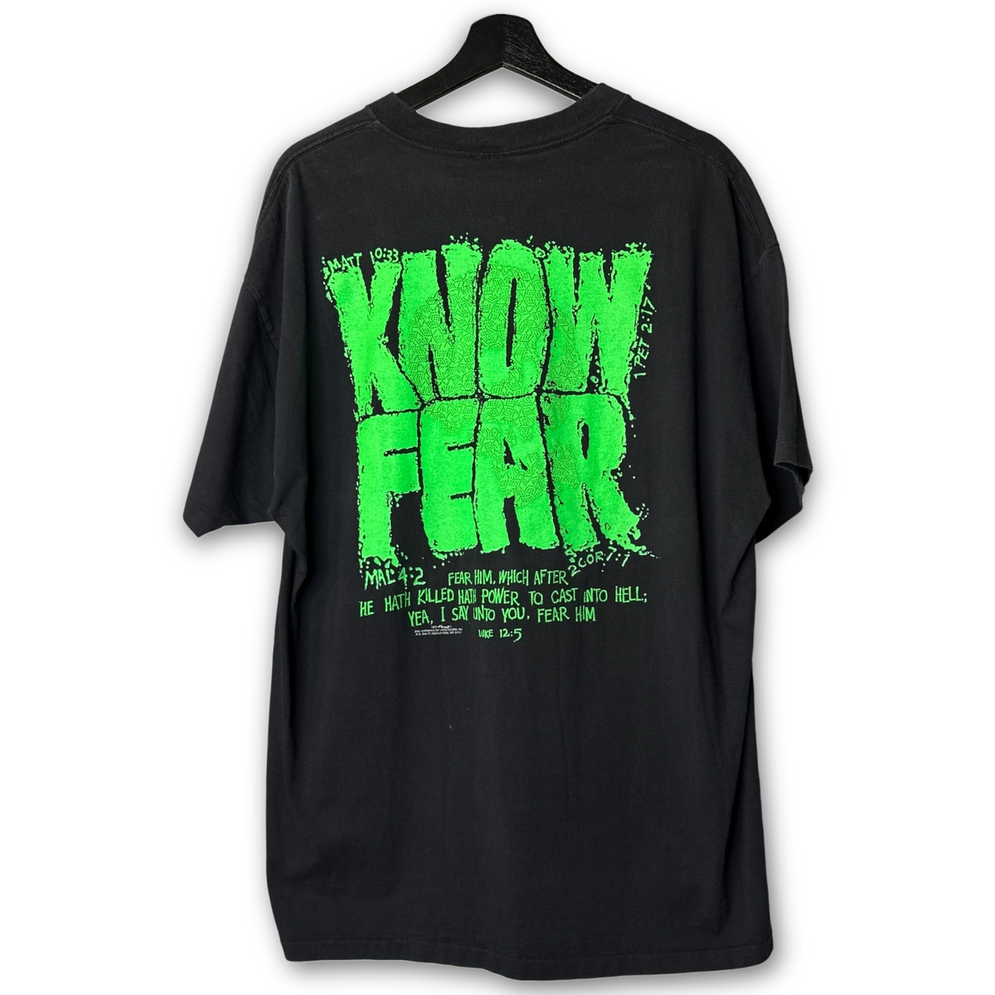 Vintage 1992 Know Fear Jesus T-Shirt XL Living Epistles