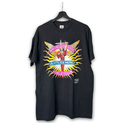 Vintage 90s Angel of God "Justice & Mercy" World Tour T-Shirt XL Forgiven Wear