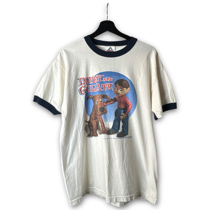 Vintage Davey and Goliath TV Christian Kids Show L Ringer T-Shirt