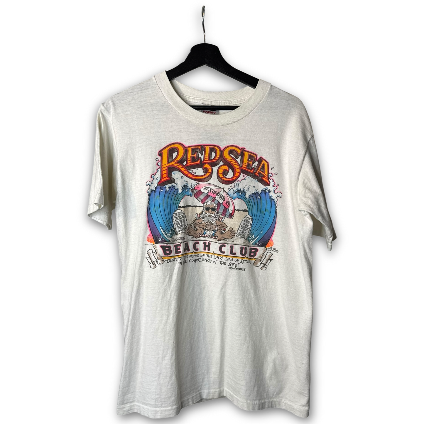 Vintage 1988 Living Epistles Moses Red Sea Beach Club T-Shirt M