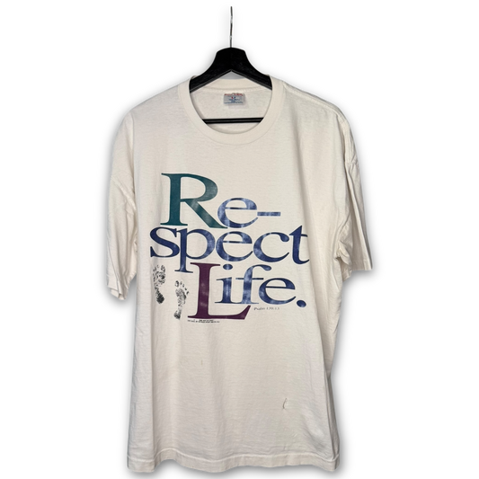 Vintage 90s Respect Life T-Shirt XXL Witness Wear Pro-Life Anti-Abortion Psalm 139