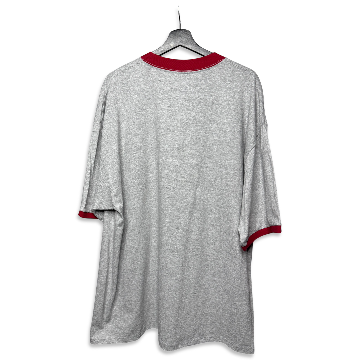 Feu de Dieu Ringer Tee | Vintage Delta Heavyweight | Heather Grey & Red