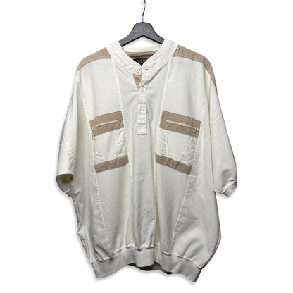 Vintage Oakton Henley "Feu de Dieu" Textured Knit Zip Pockets