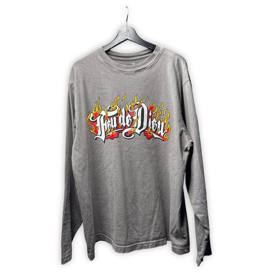 Feu de Dieu "Fire of God" Long Sleeve | Yeezy Gap Balenciaga Rework | Light Grey