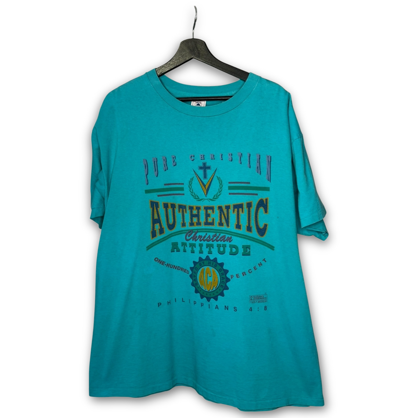 Vintage 90s Pure Christian Authentic Attitude T-Shirt XL Messiah's Messenger