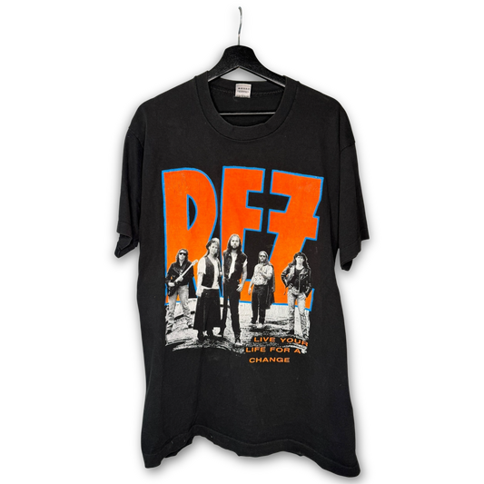 Vintage 90s Rez Resurrection Band T-Shirt XL Live Your Life For A Change Celtic Cross Chicago