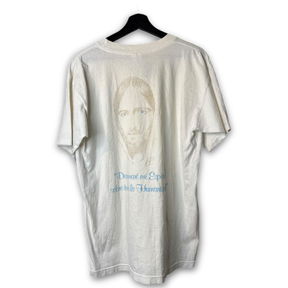 Vintage 90s Spanish Jesus T-Shirt XL "Derramaré Mi Espíritu" Hechos 2:17 White