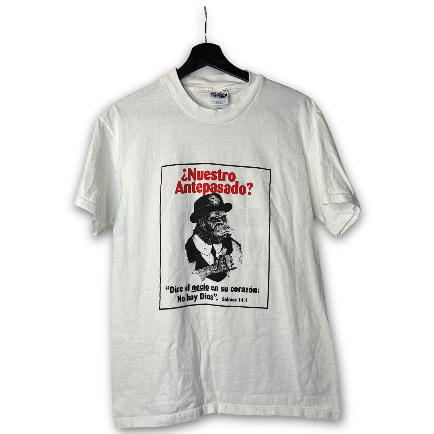 Vintage 90s Spanish Chick Tract "Creationism vs Evolution" T-Shirt