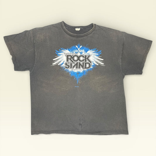 Thrashed Vintage Jesus Is The Rock T-Shirt XXL Distressed Grunge Wings Rock Band