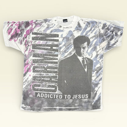 Vintage Carman Addicted to Jesus All Over Print T-Shirt XXL AOP 90s Christian Rap