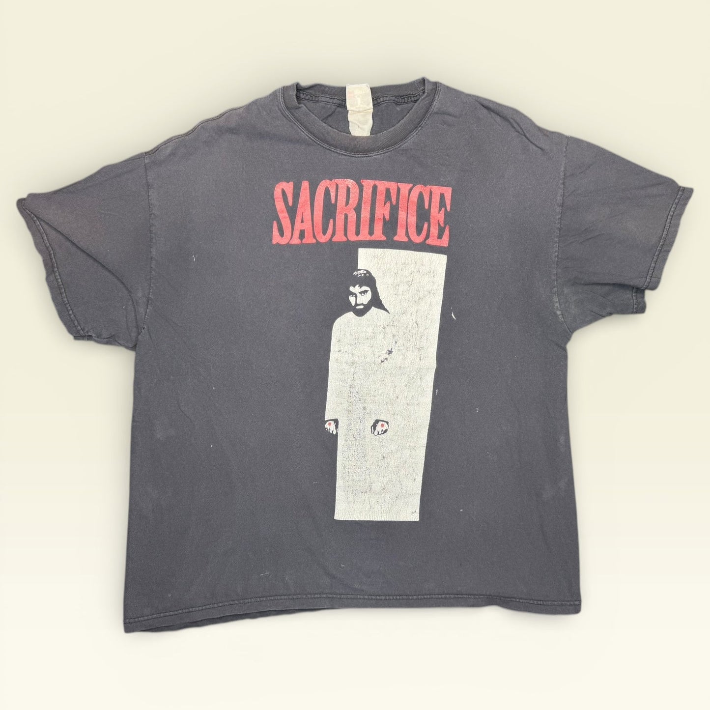 Vintage Y2K Scarface Parody Jesus Sacrifice T-Shirt XL Fig Leaf Apparel